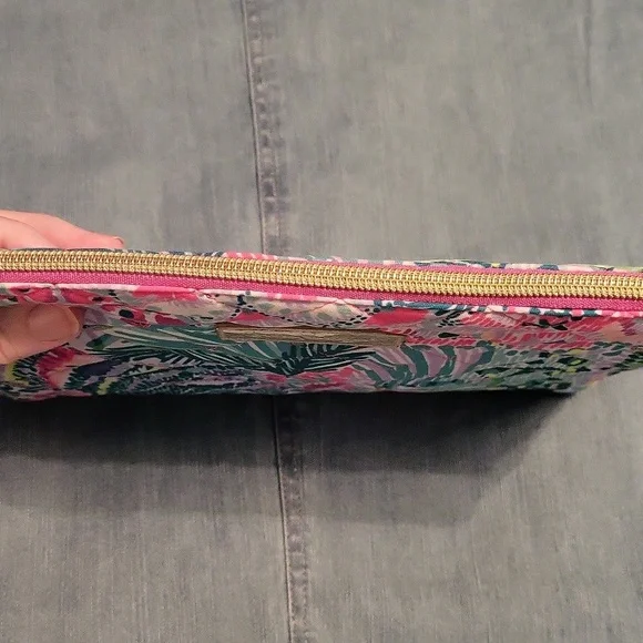 Lilly Pulitzer Colorful Zip Top Bag With Velcro Pocket - Picture 4 of 6